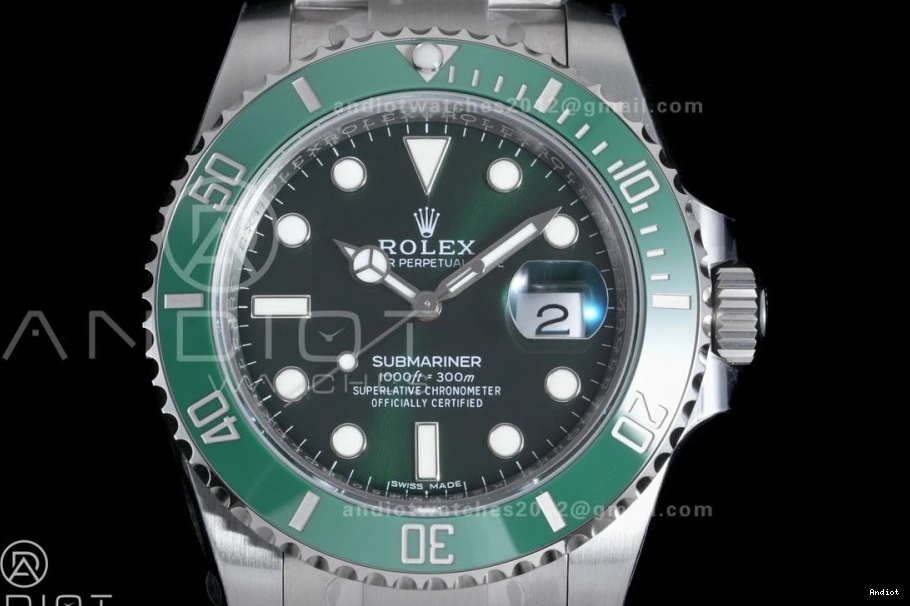 Best Green 1:1 904L Submariner Hulk VS3135 VSF Ceramic Edition 116610 LV Steel 0204